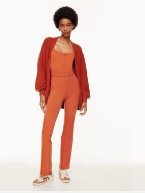 Aritzia Wilfred Freestyle Kick Flare Jumpsuit Burnt Orange Size Small